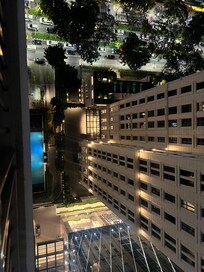 The view from our room down to the pool and street