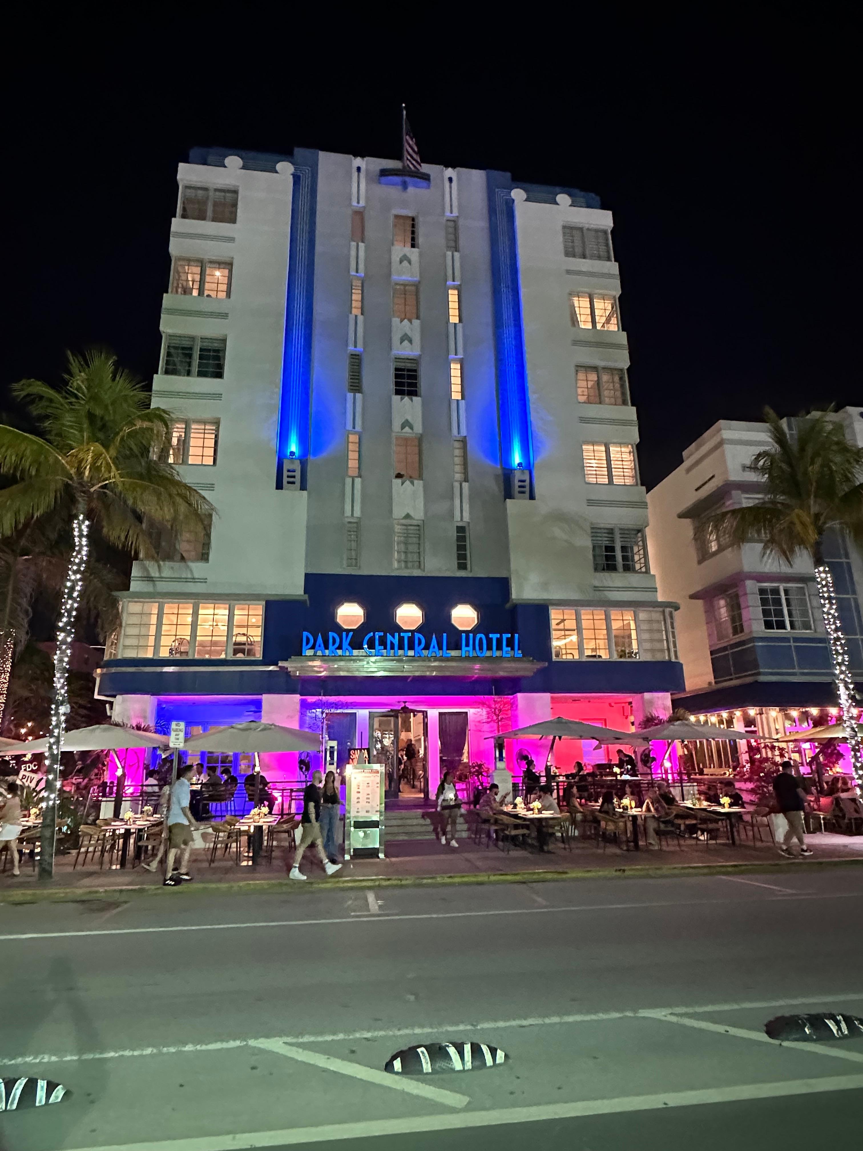 Hotel facade facing Ocean Drive