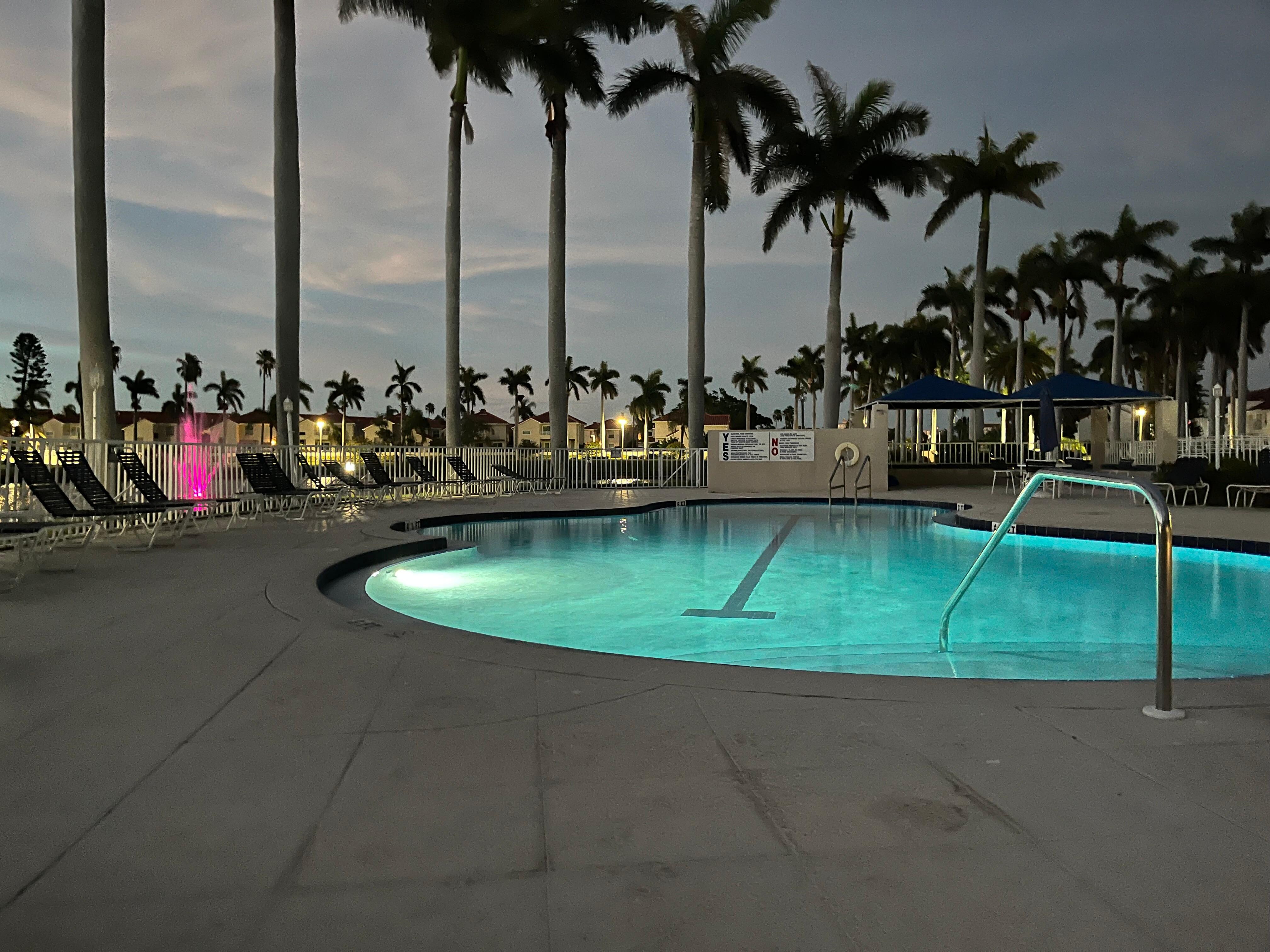 The pool was warm and not crowded
