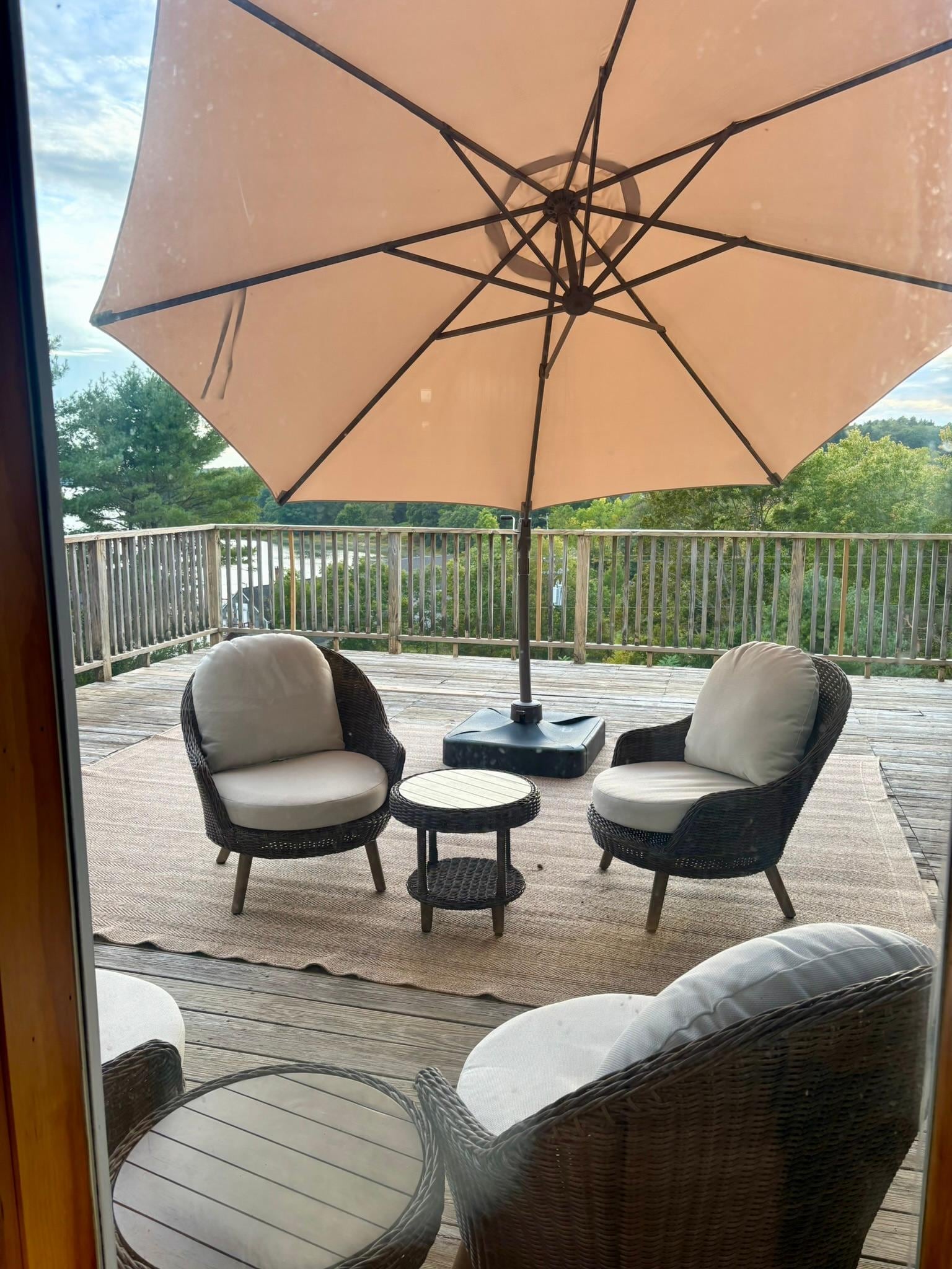 Seating area on the deck