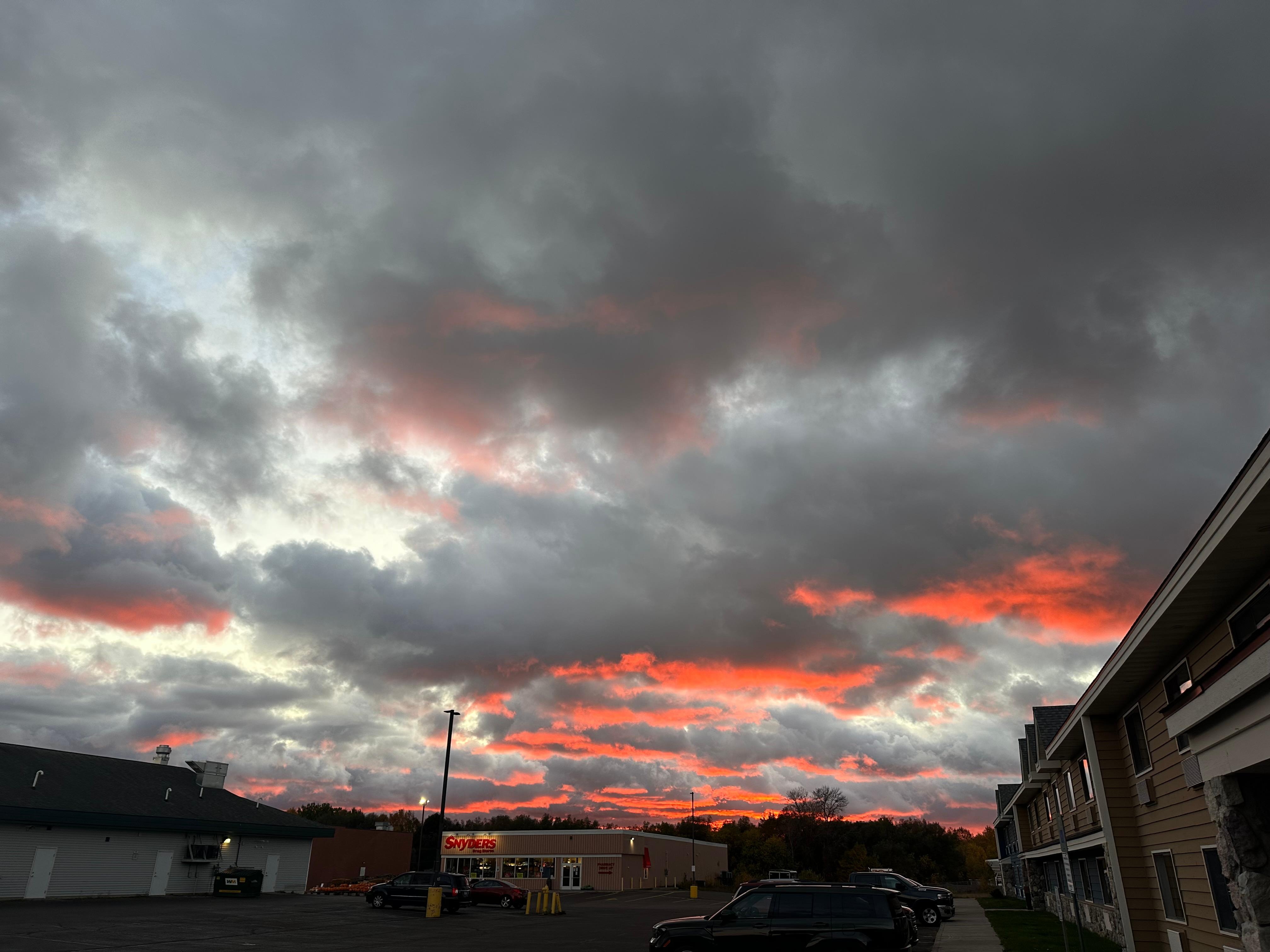 Sunset outside of the hotel