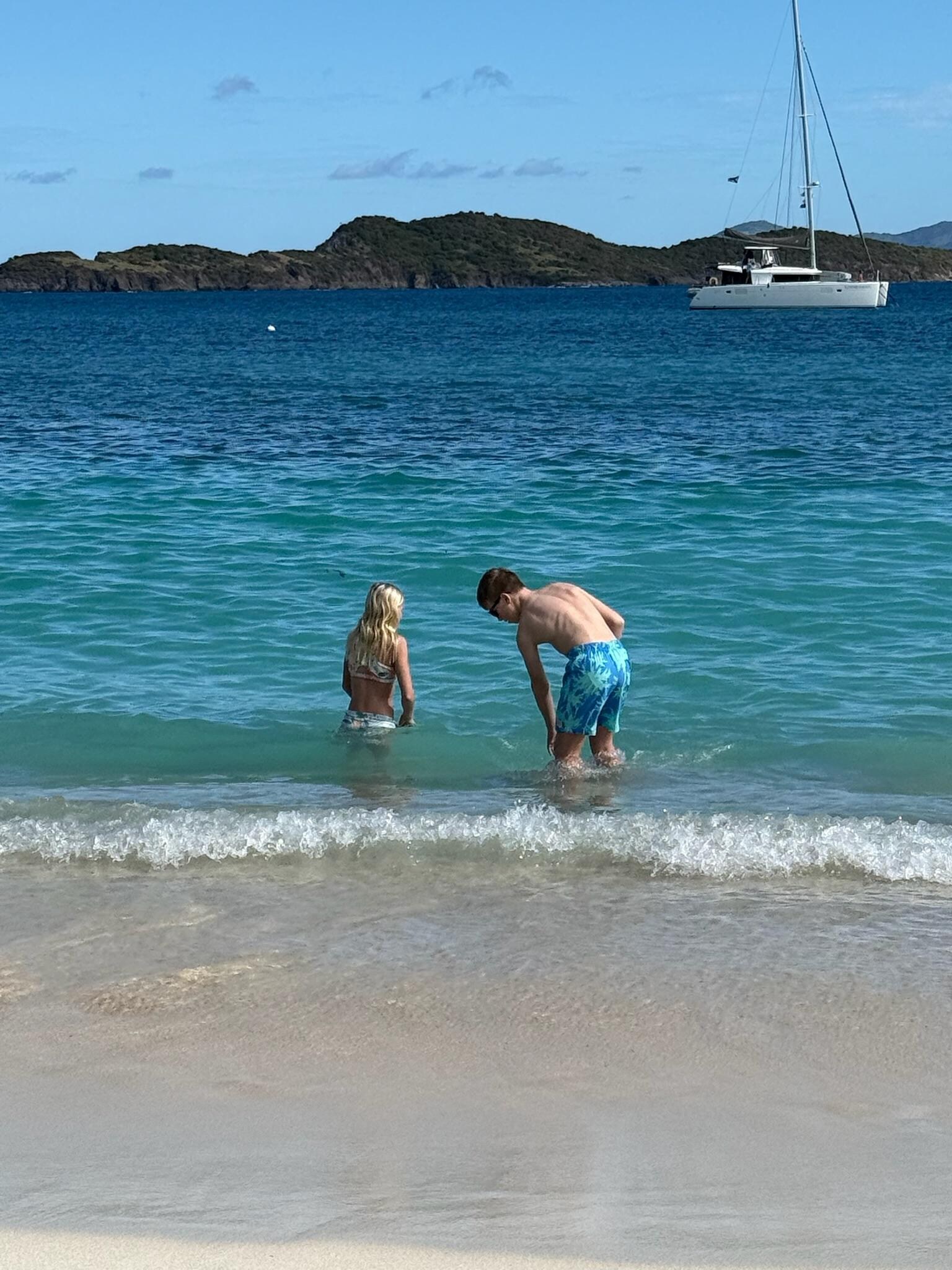 Our kids playing at Sapphire Beach (in front of the Beach Bar)