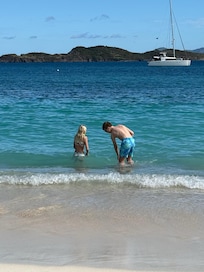 Our kids playing at Sapphire Beach (in front of the Beach Bar)