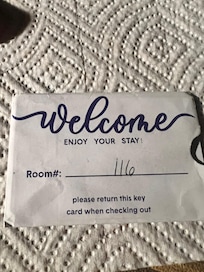 Room. Key had ants the next morning