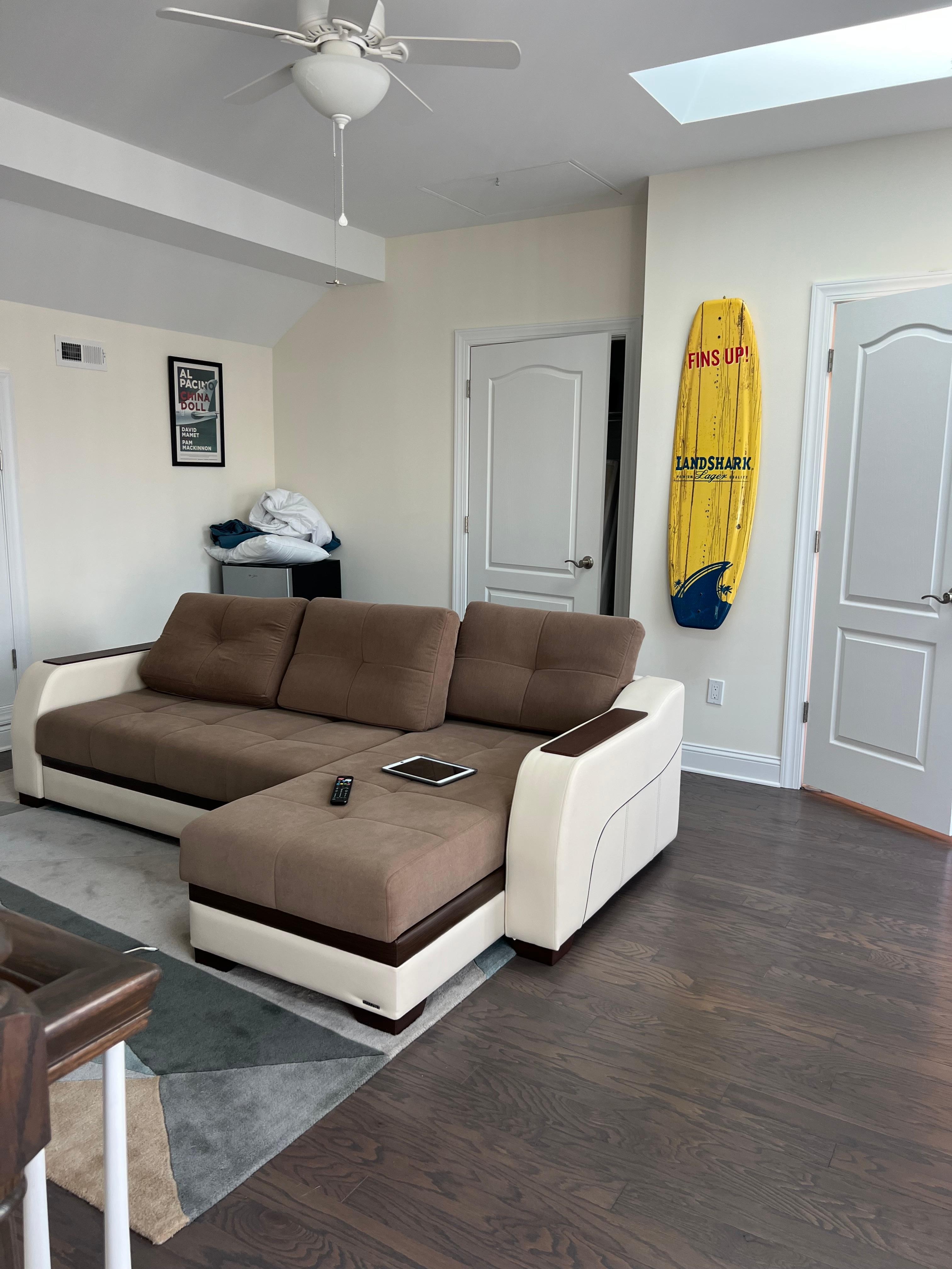 The third floor couch turns in to a bed!!so comfortable!!!!!!