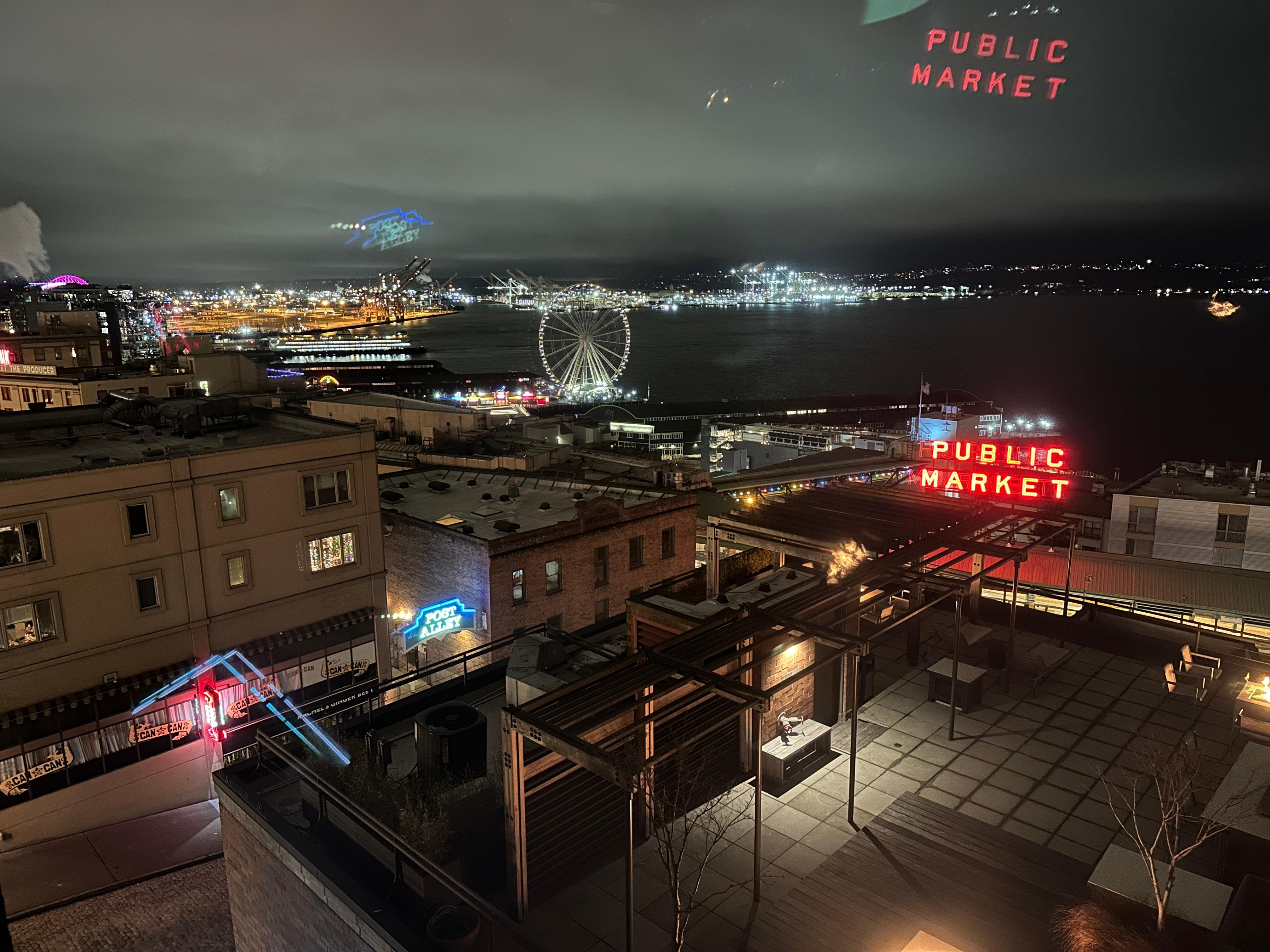 Night view from window 