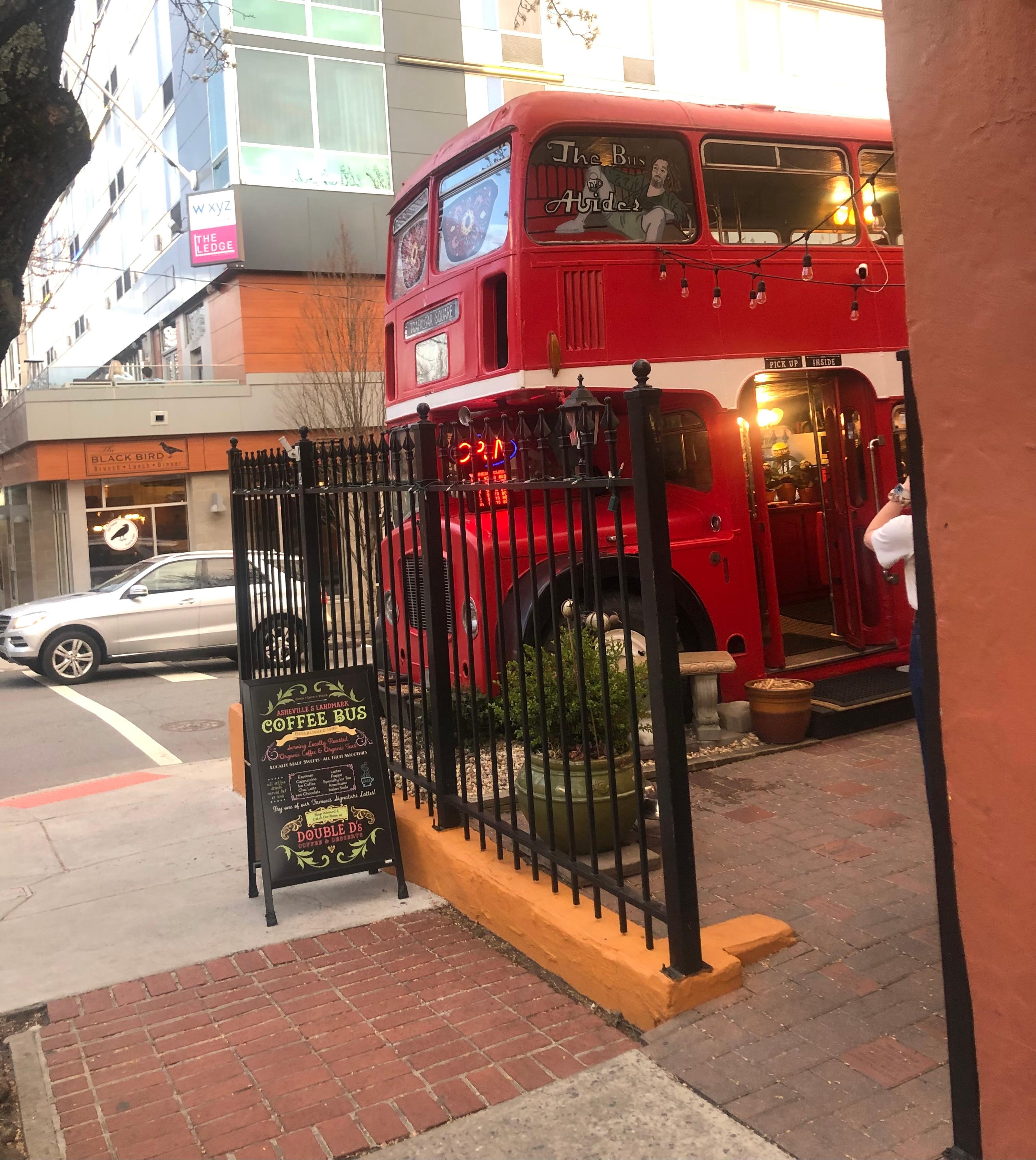 Coffee bus. Downtown Asheville.