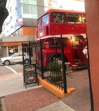 Coffee bus. Downtown Asheville.