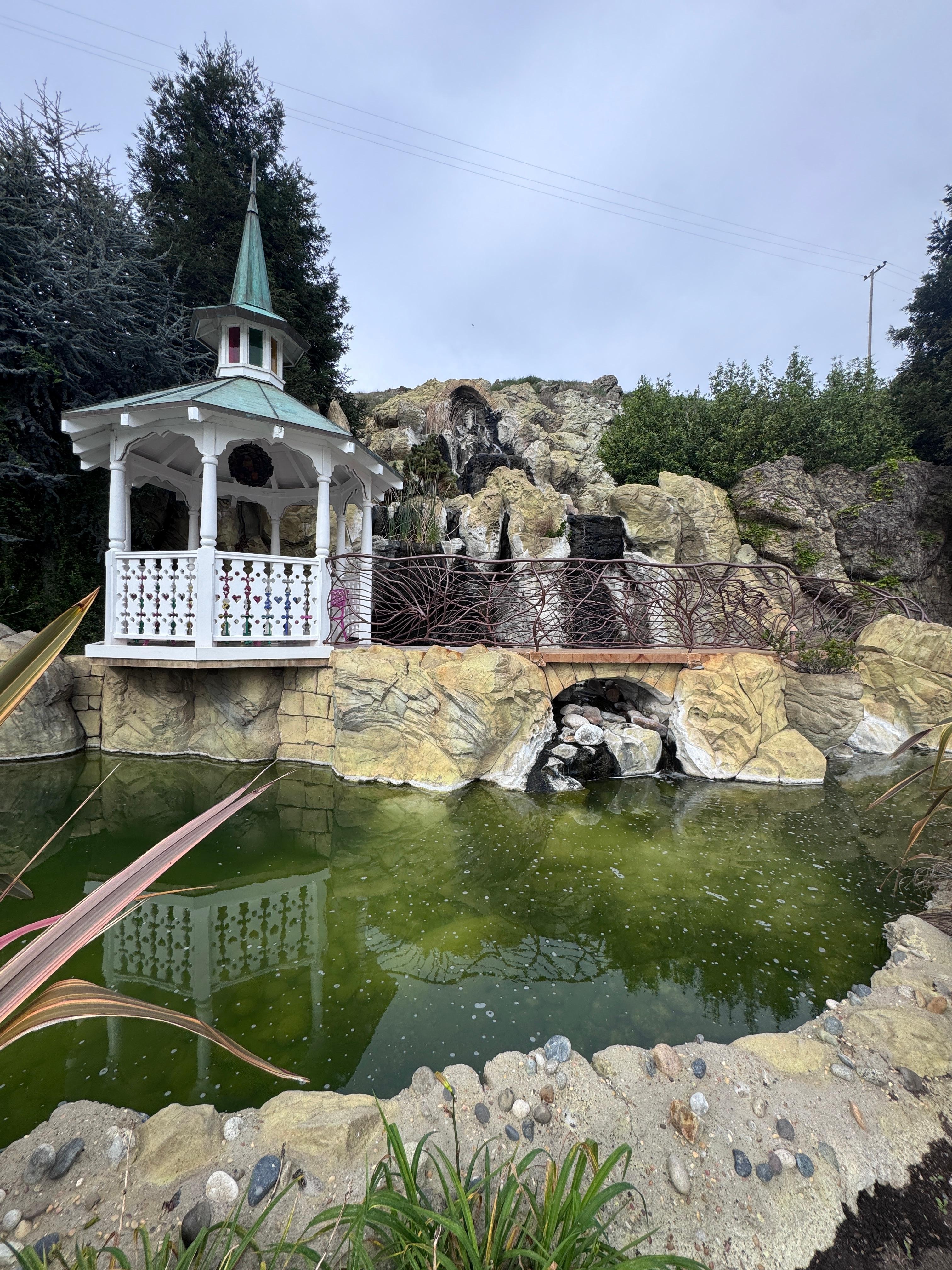 Pool gazebo by the waterfall thingy! 