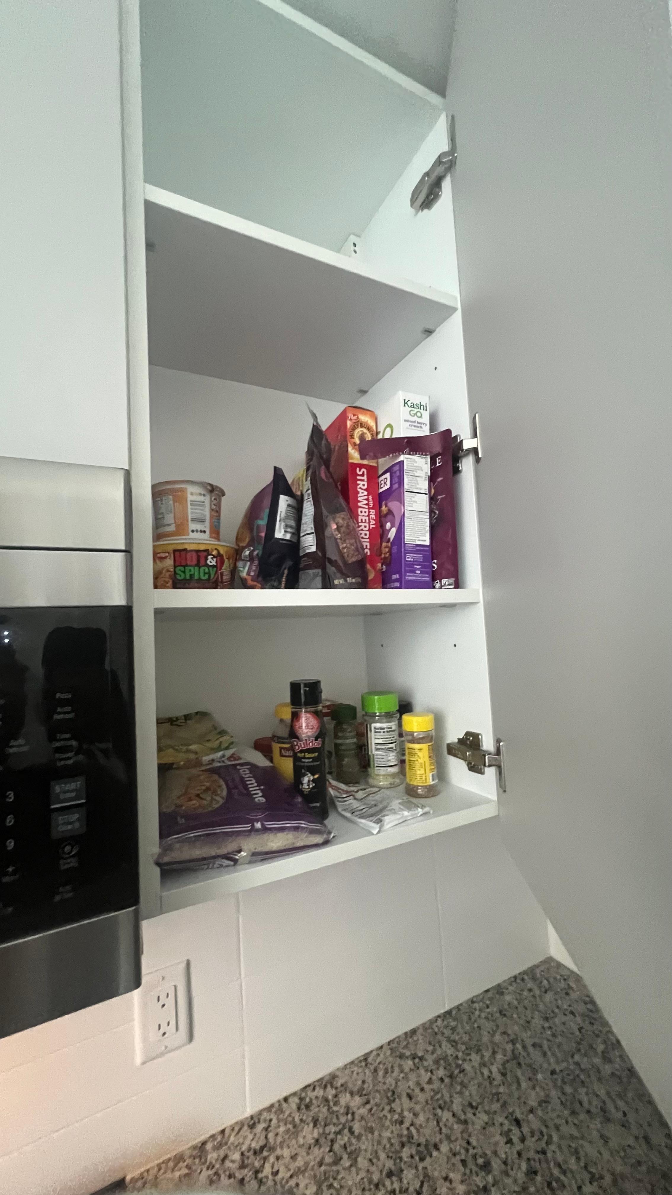cabinets full of food from previous guests