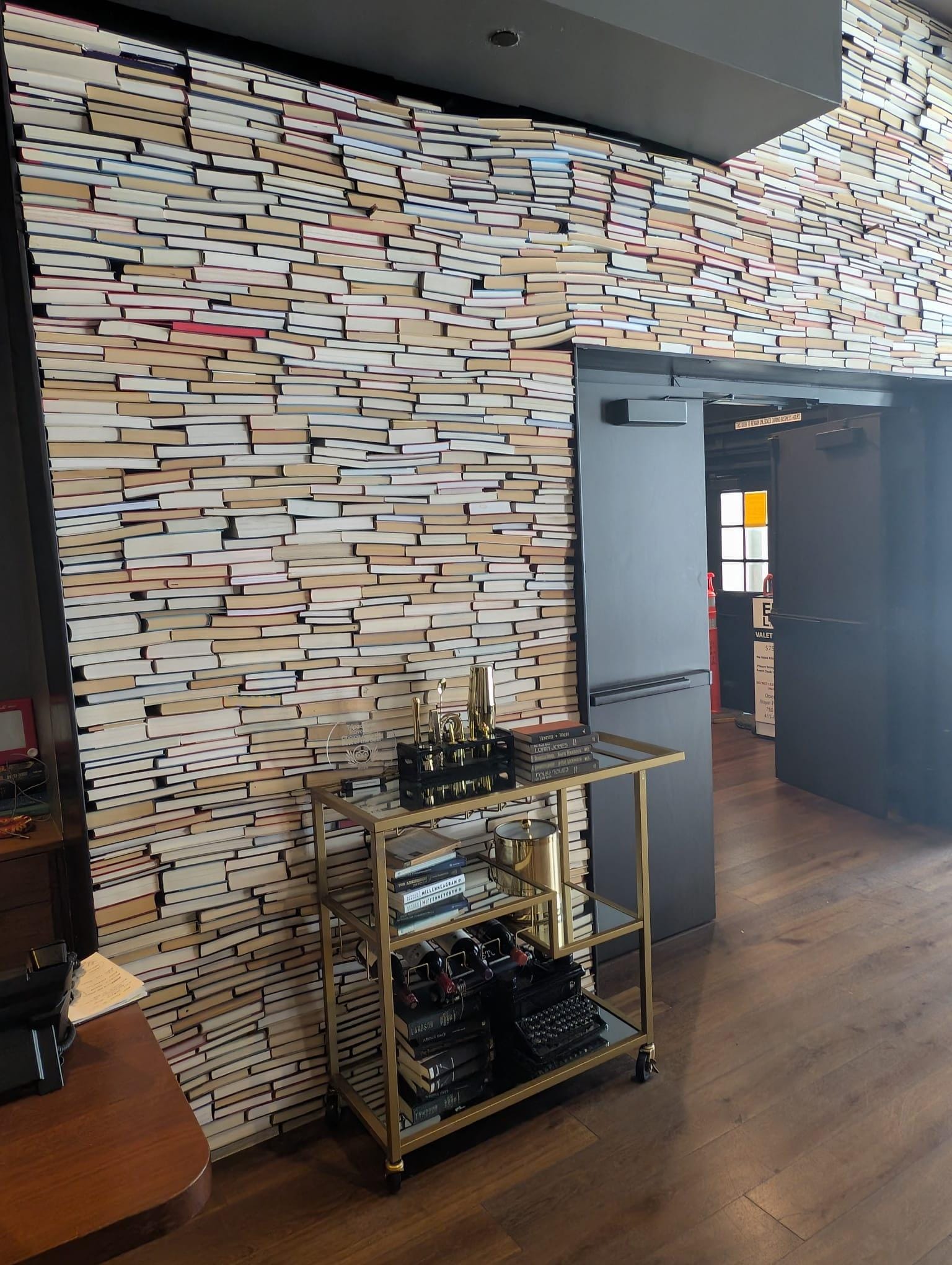 Book wall in Lobby