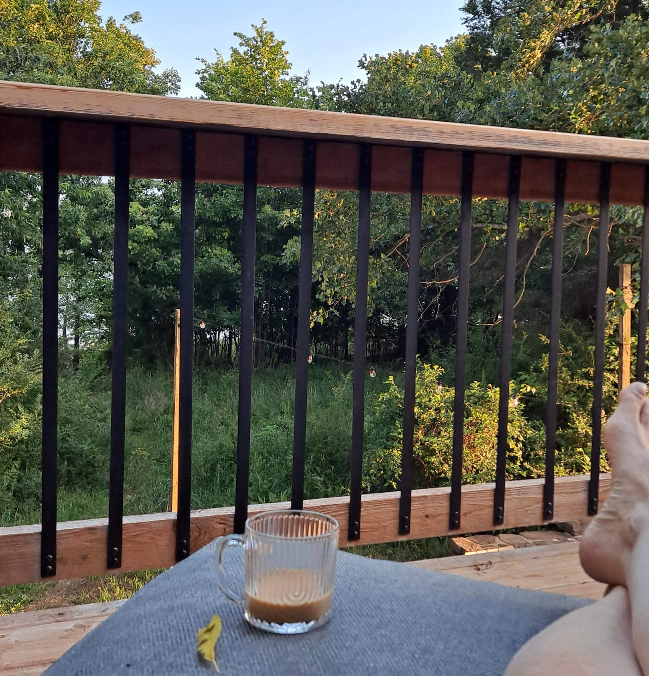 Morning coffee on the deck