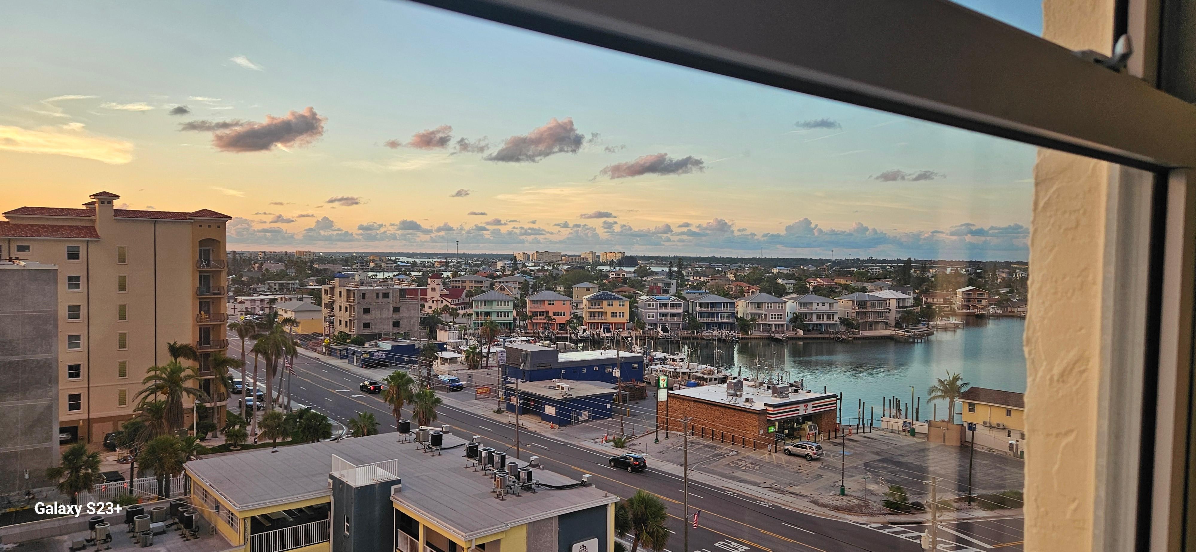 View of the Intercoastal water and Gulf Blvd. from the dining area 