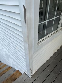 The siding is like this all over the house and falling off.