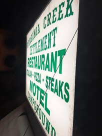 This photo was taken from the balcony upstairs, just outside a private room window.