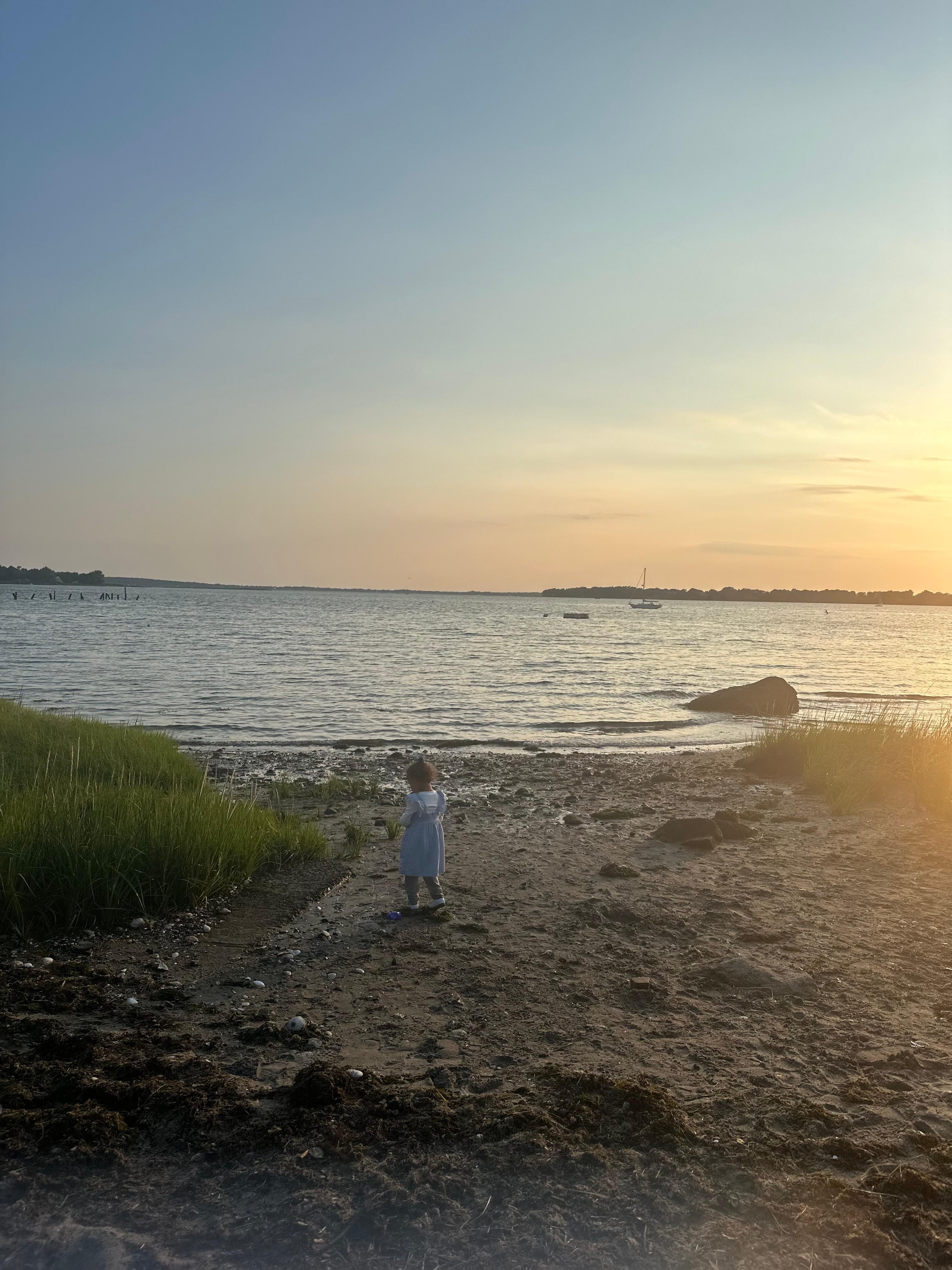 Sunset from the property's private beach.