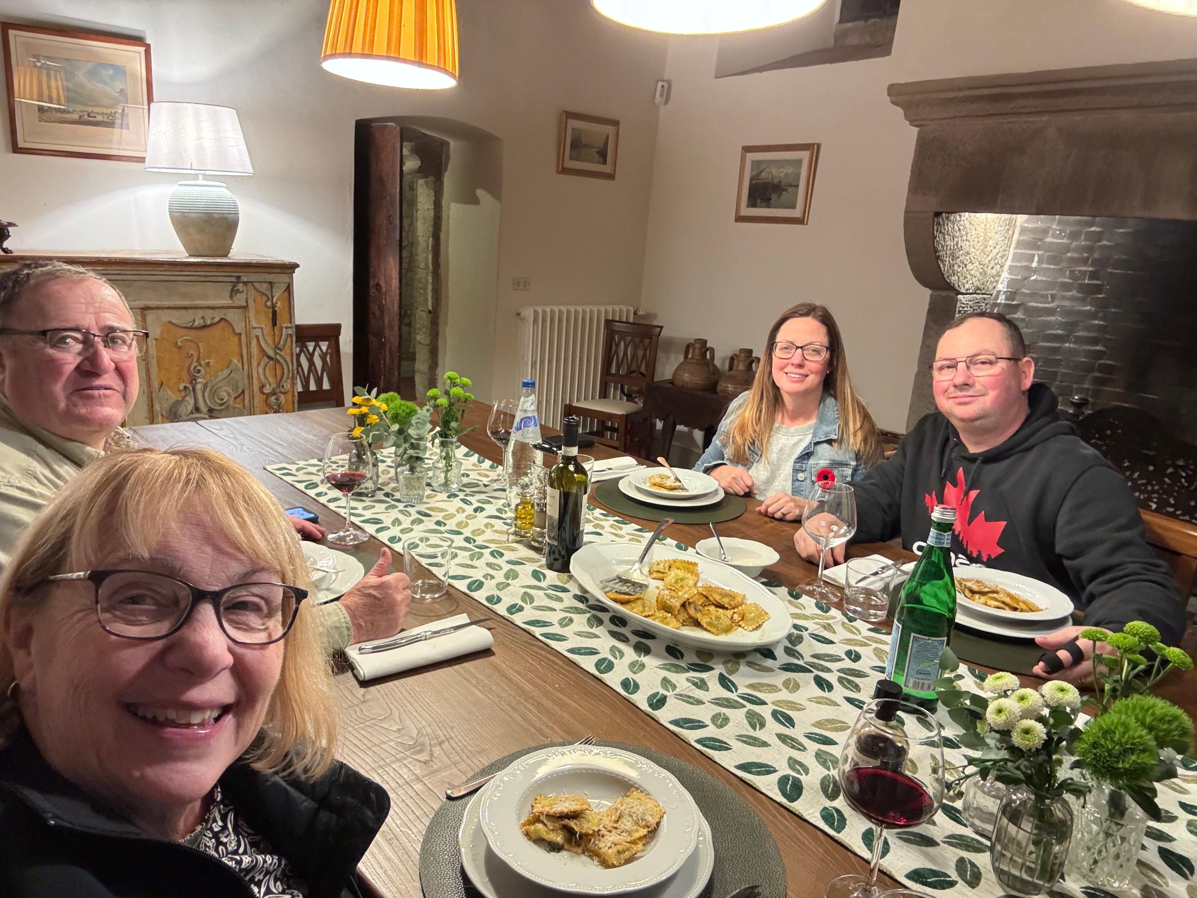 Eating in the dining room - could add a lot more people!