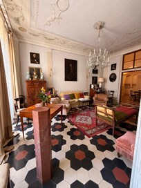 huge living room with big windows