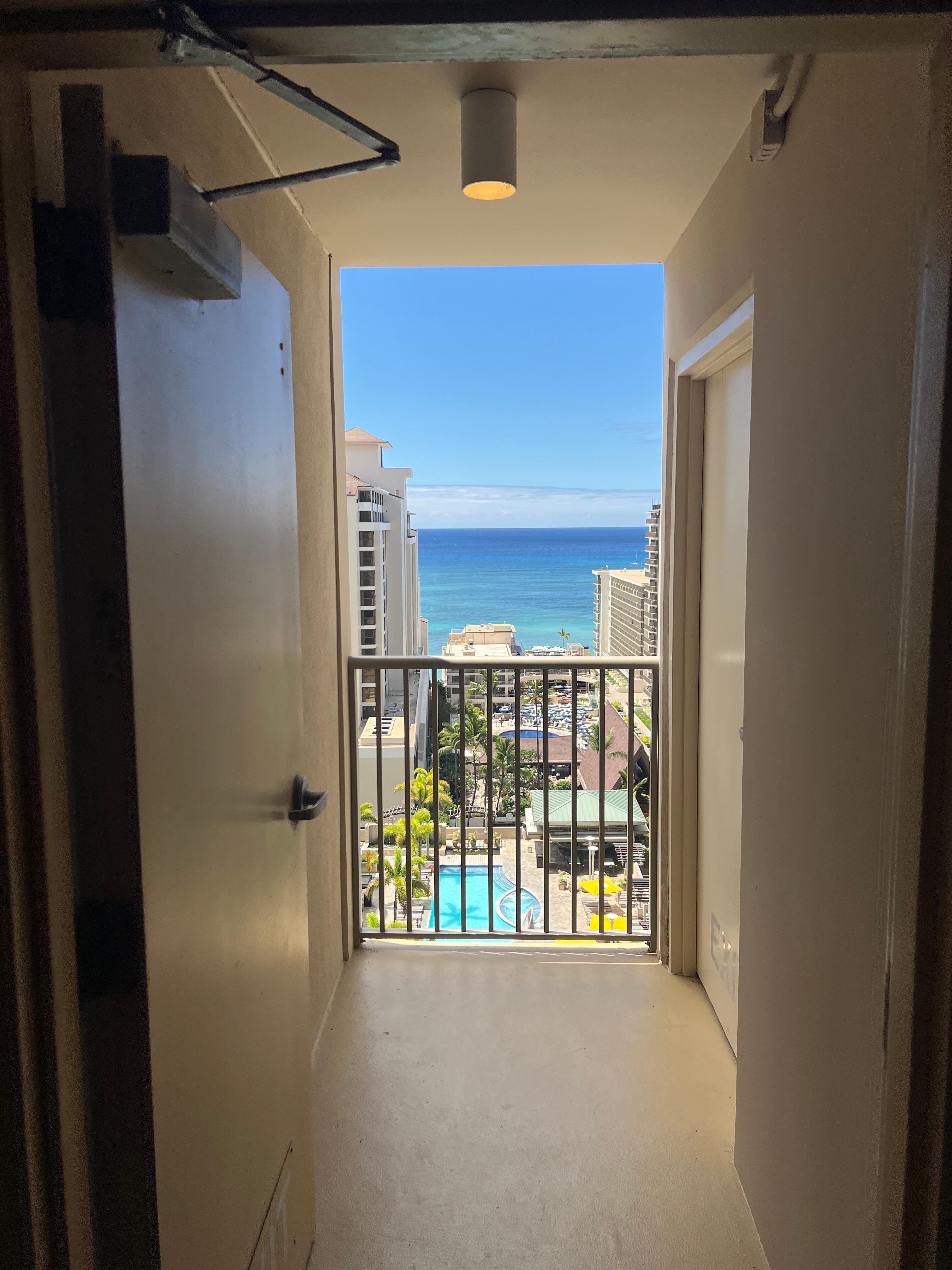 Looking down the hall and towards the ocean.