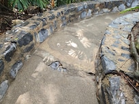 Dangerous cracks and steps steps everywhere.