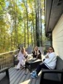 enjoying the beautiful back porch