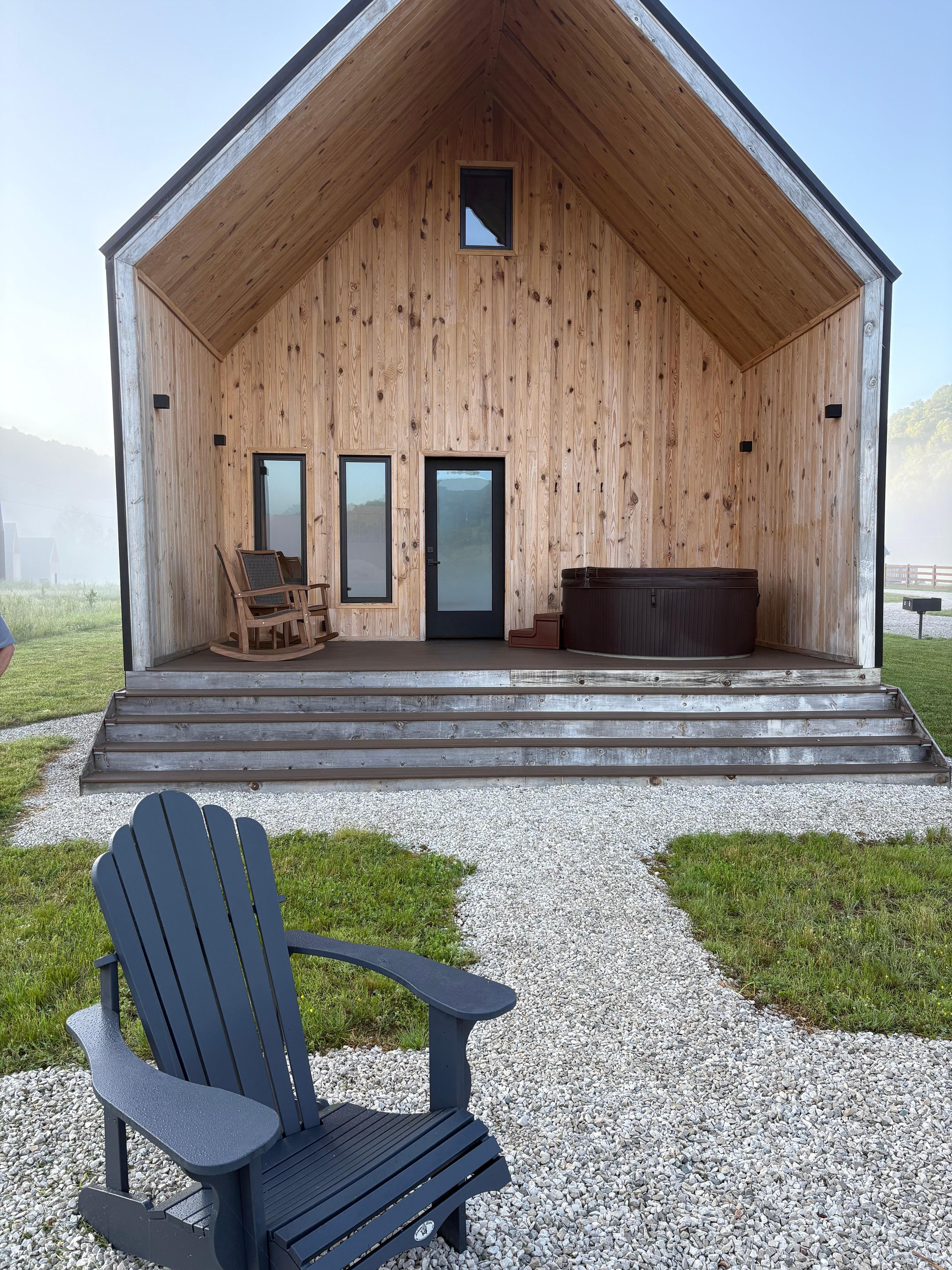 Back porch with hot tub