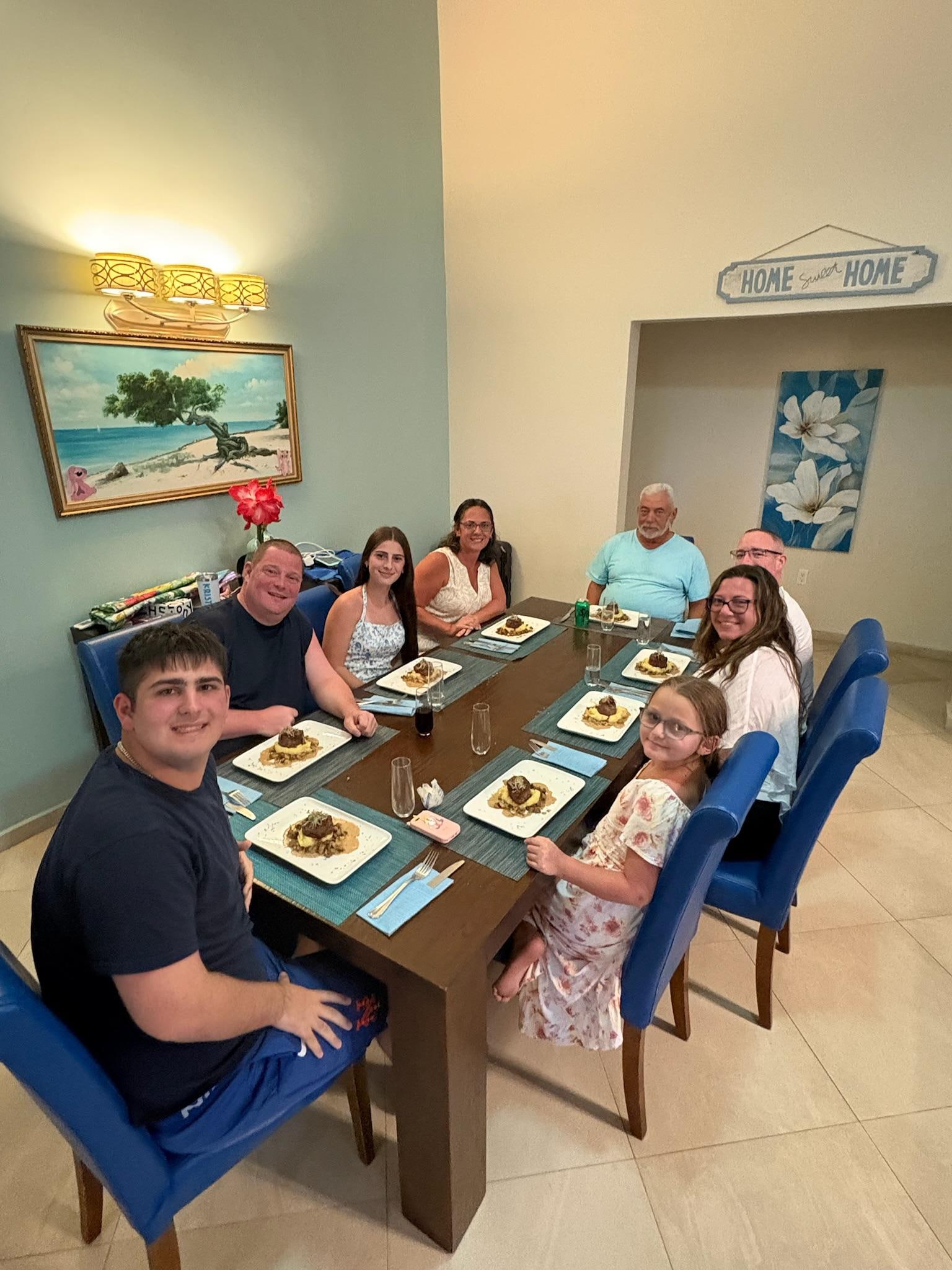 Large open dining room for family dinner