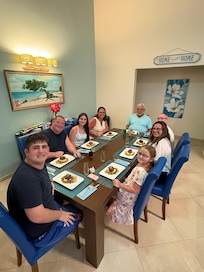 Large open dining room for family dinner