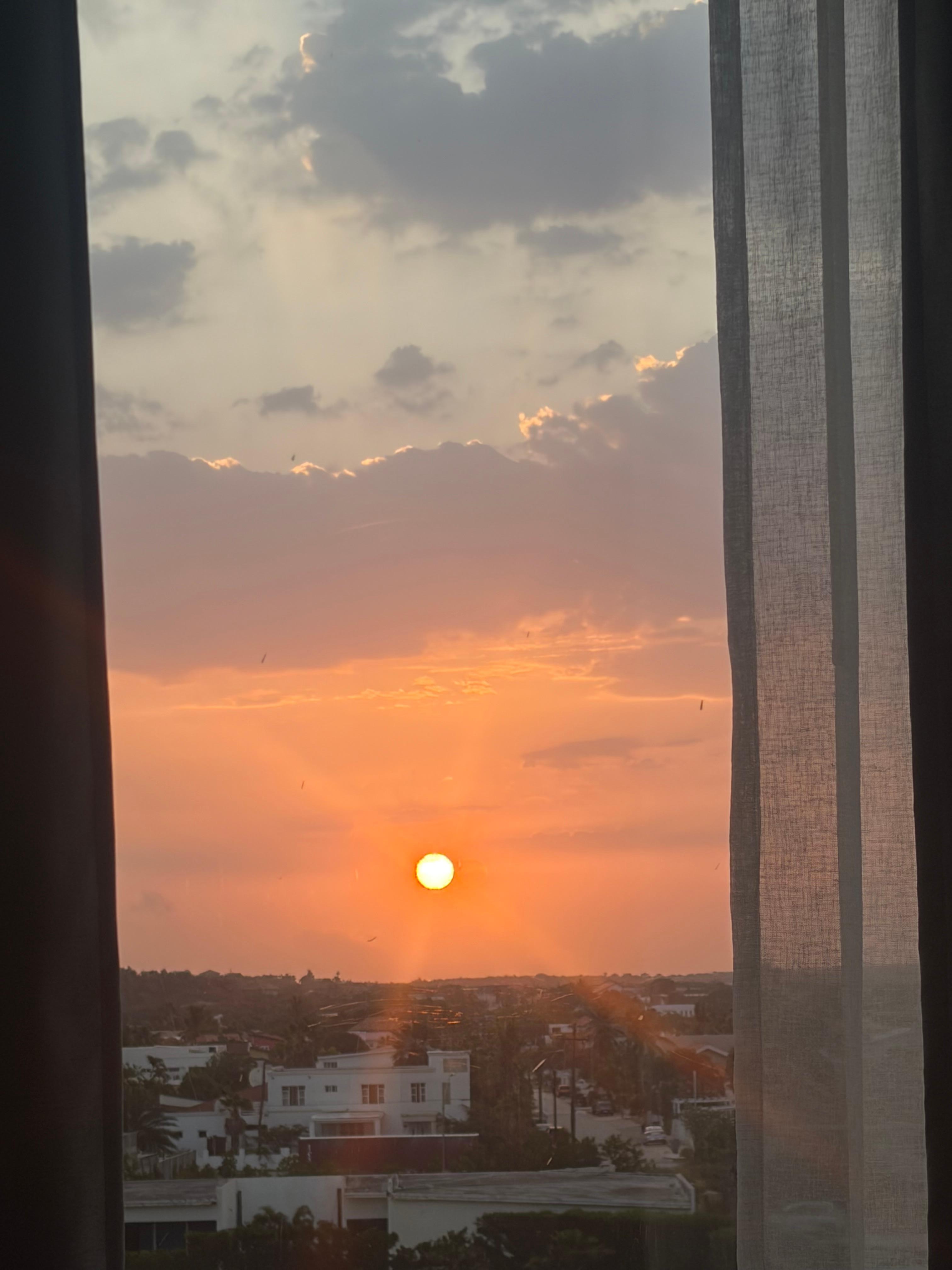 Sunrise from bedroom window. 