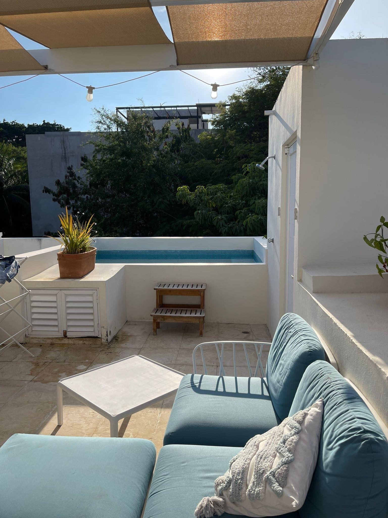 Where we hung out  to keep cool during the day. Shower and bathroom on roof as well. 