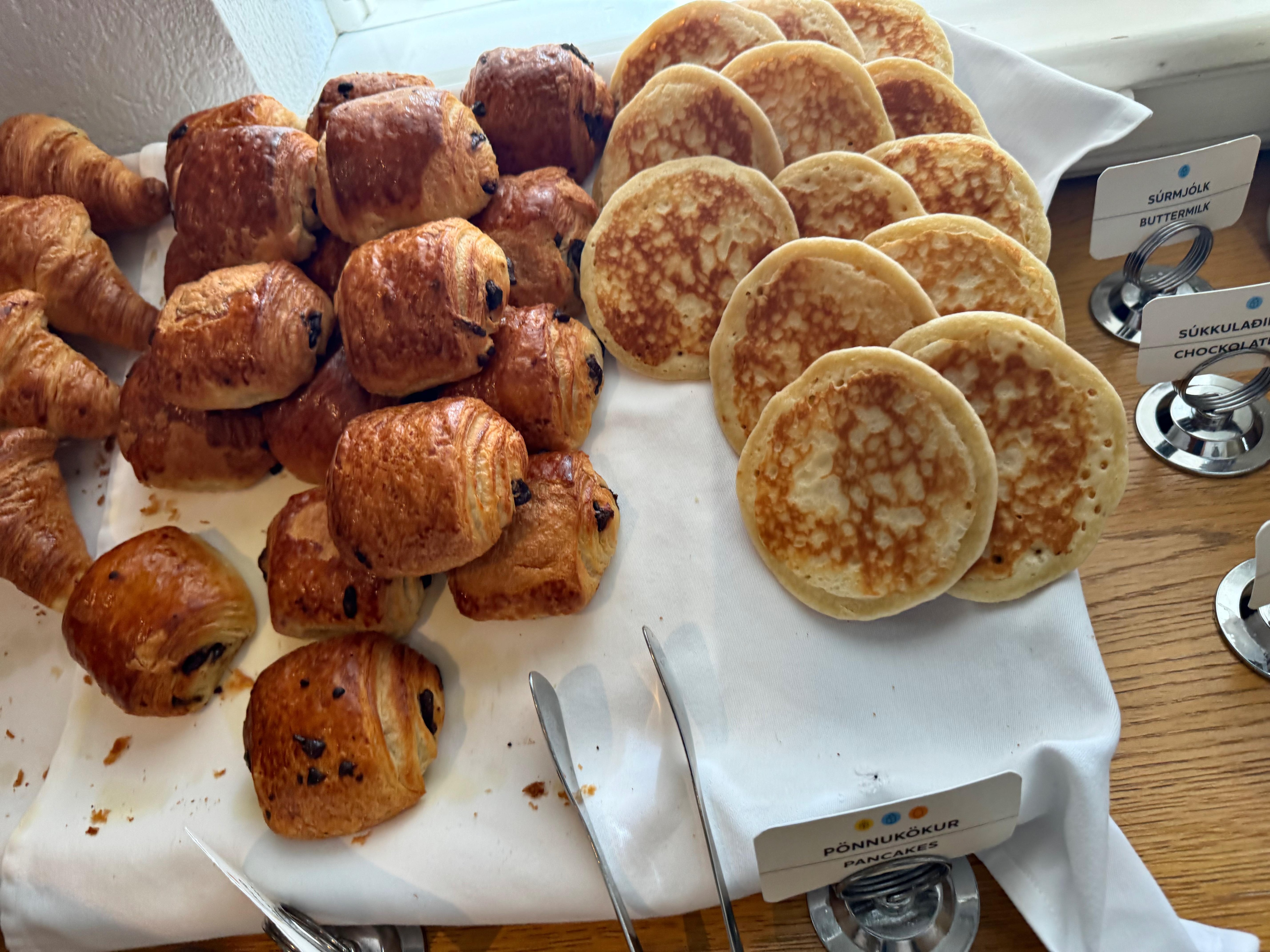 A portion of the breakfast that was included in the stay