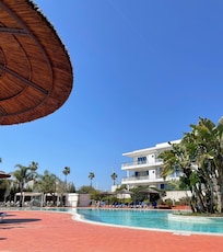 Marina club pool area, Bar and food available.