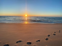 Sunrise on the beach right across the street