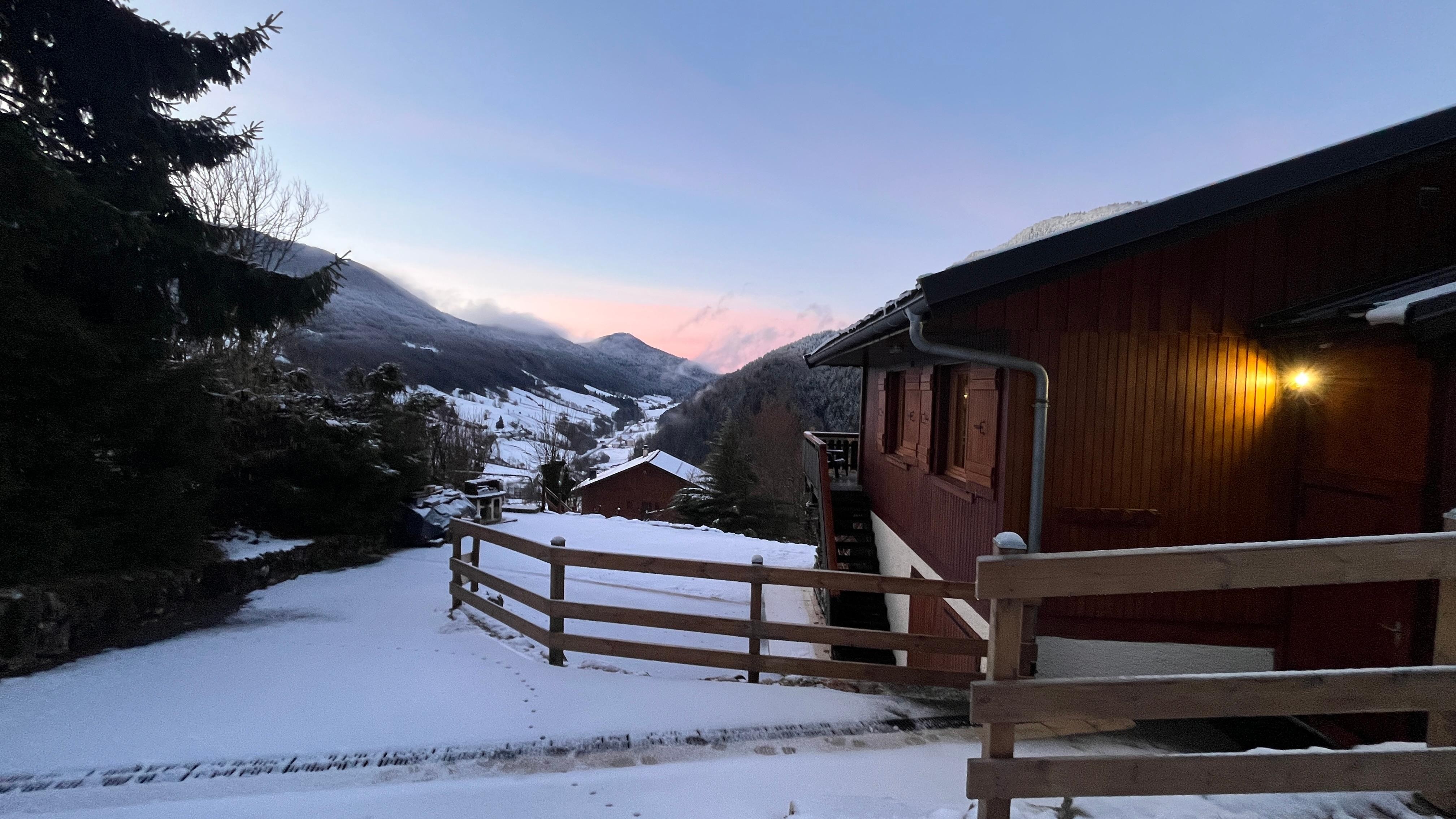 Levé du jour avant de partir skier 