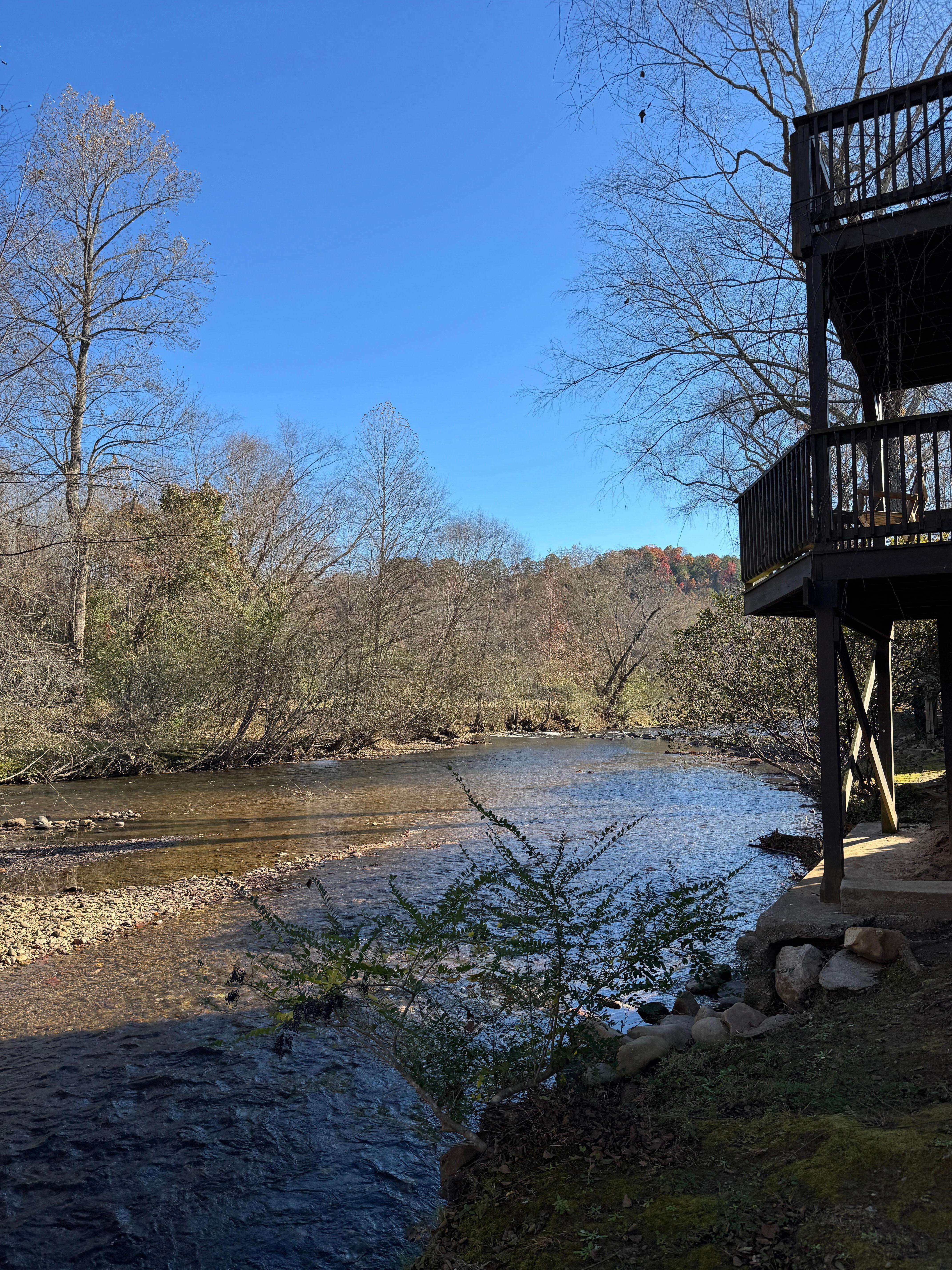 View of the river behind our room. 
