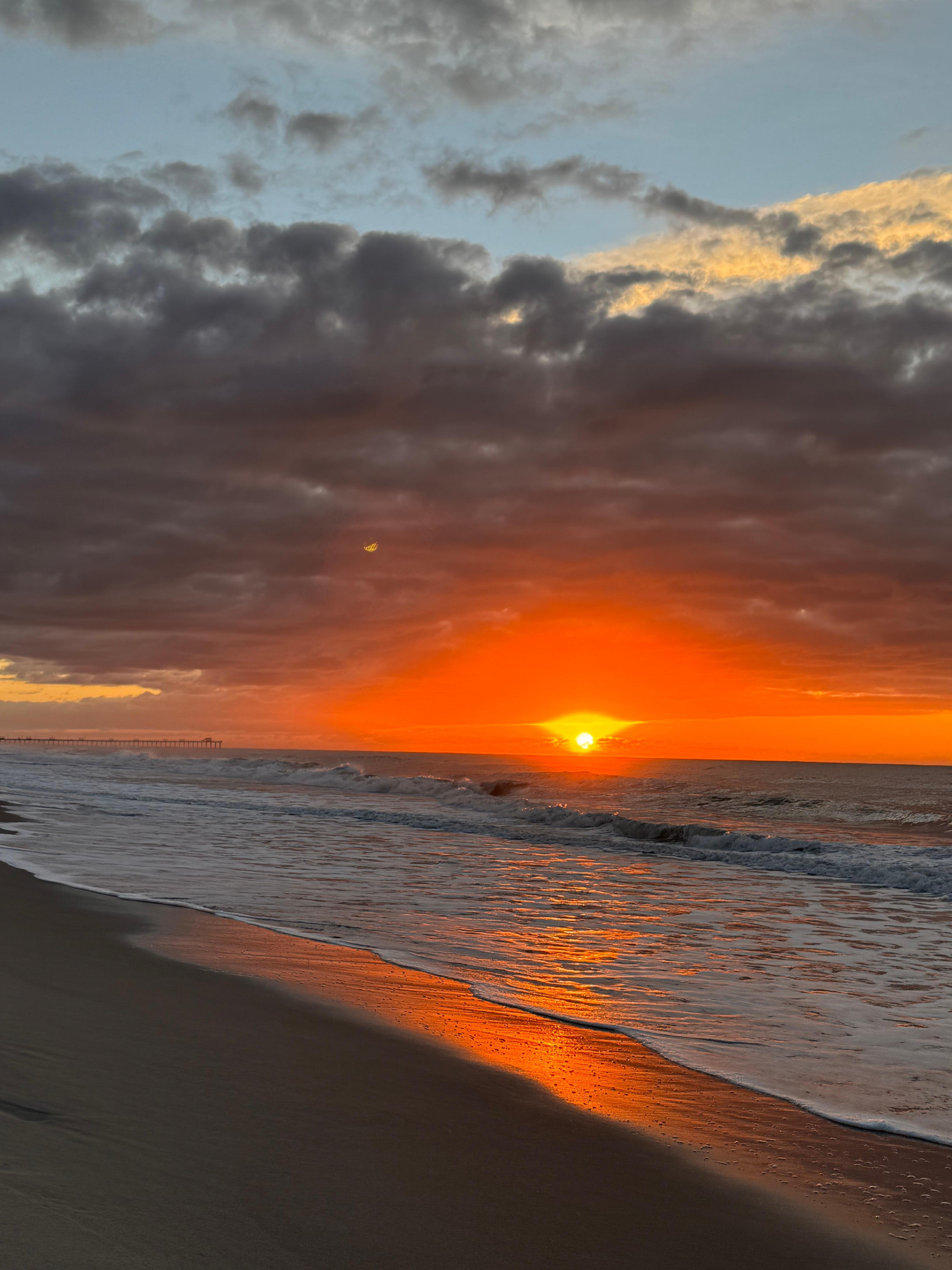 Sunrise view from balcony. 