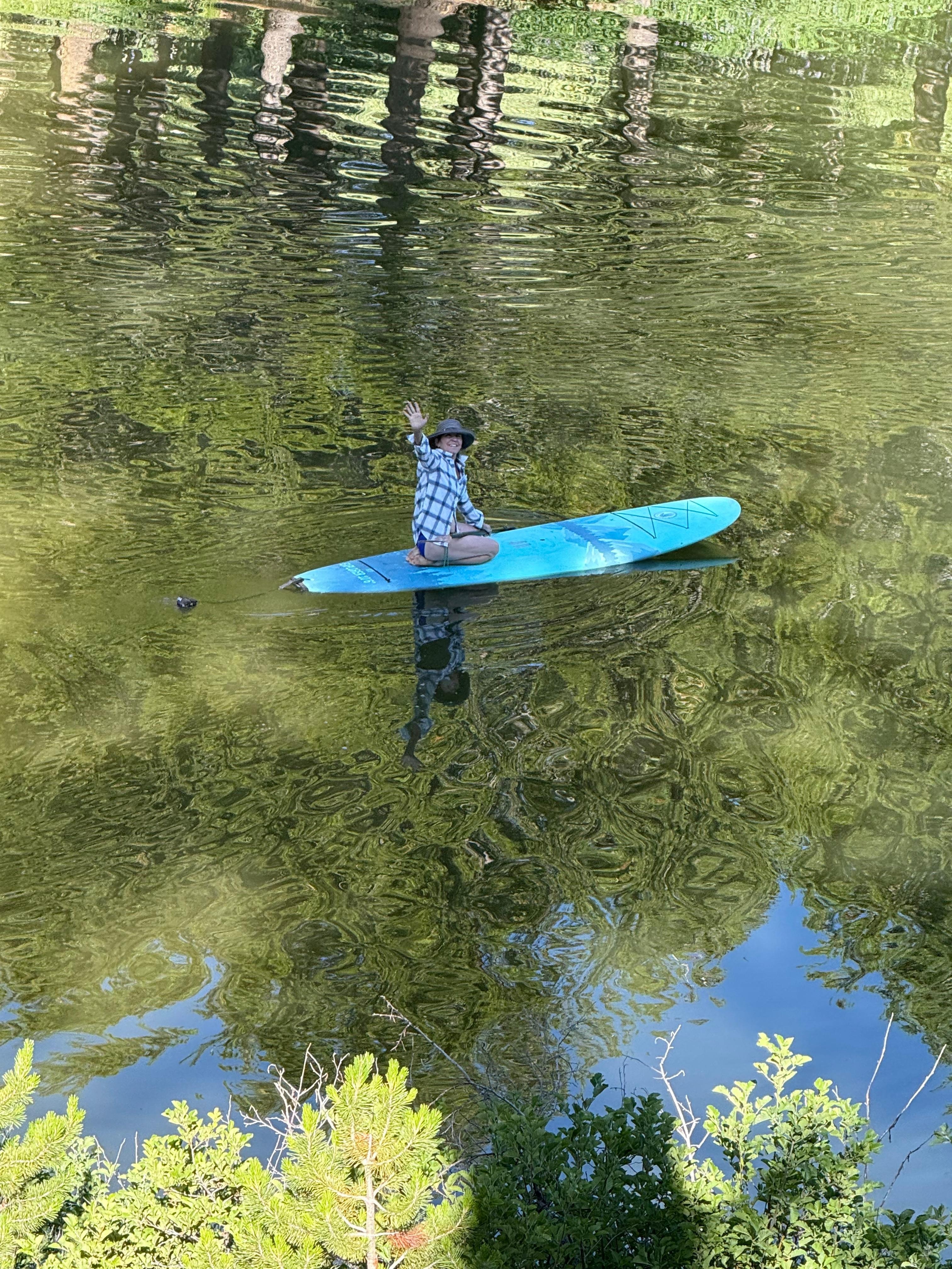 Photo from the deck of one of our party on the SUP we brought with us.