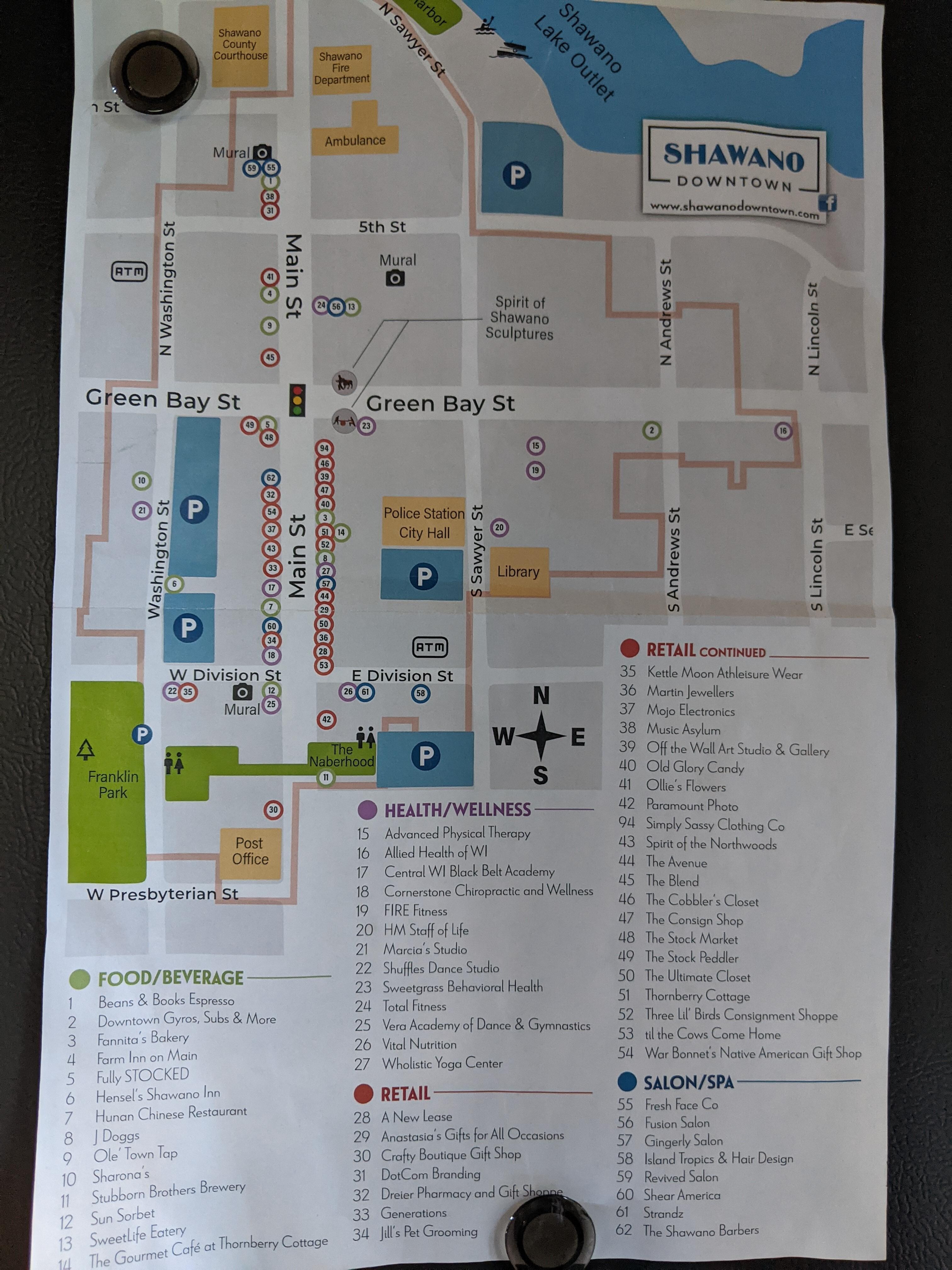 Helpful map of Shawano