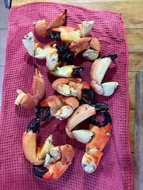 Stone Crab claws from the fish market up the street!