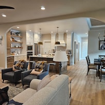 View from living room to kitchen