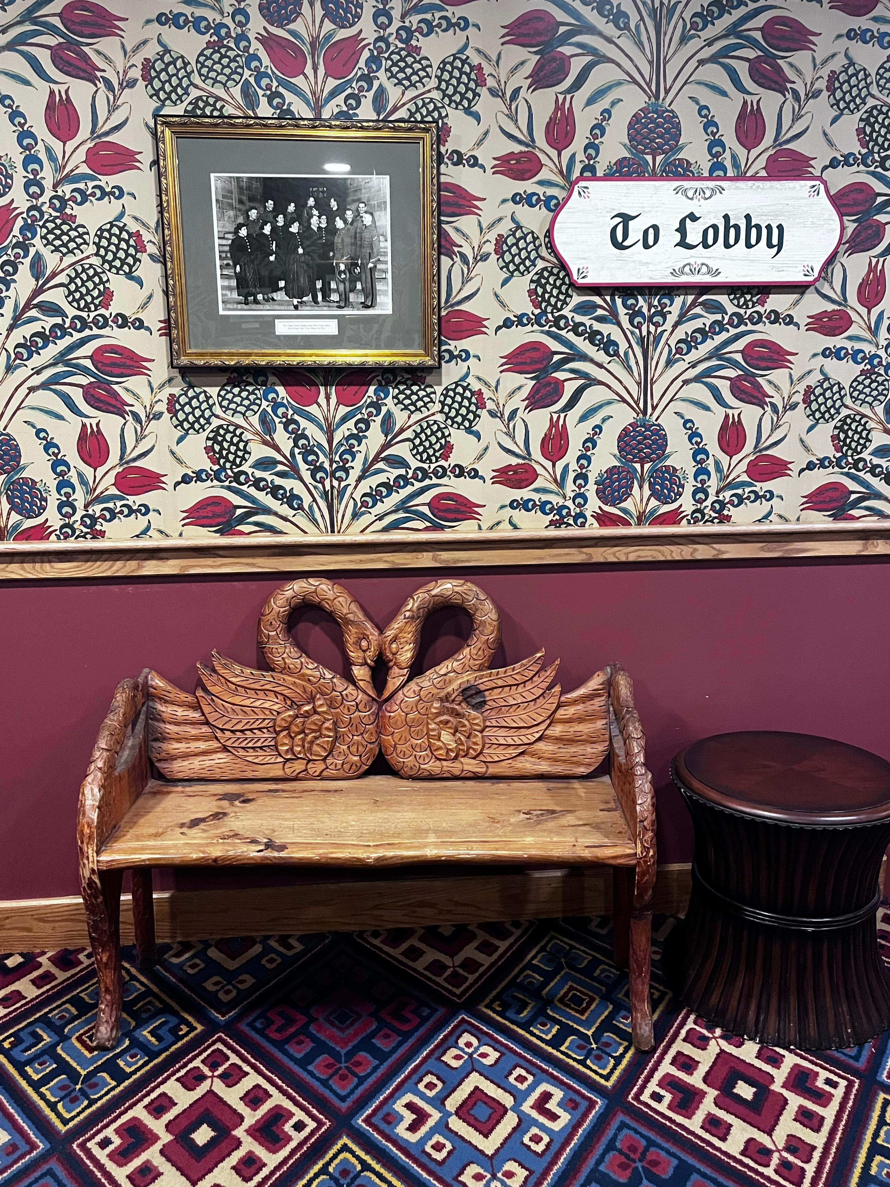 One of the many alcoves where you can sit and relax.