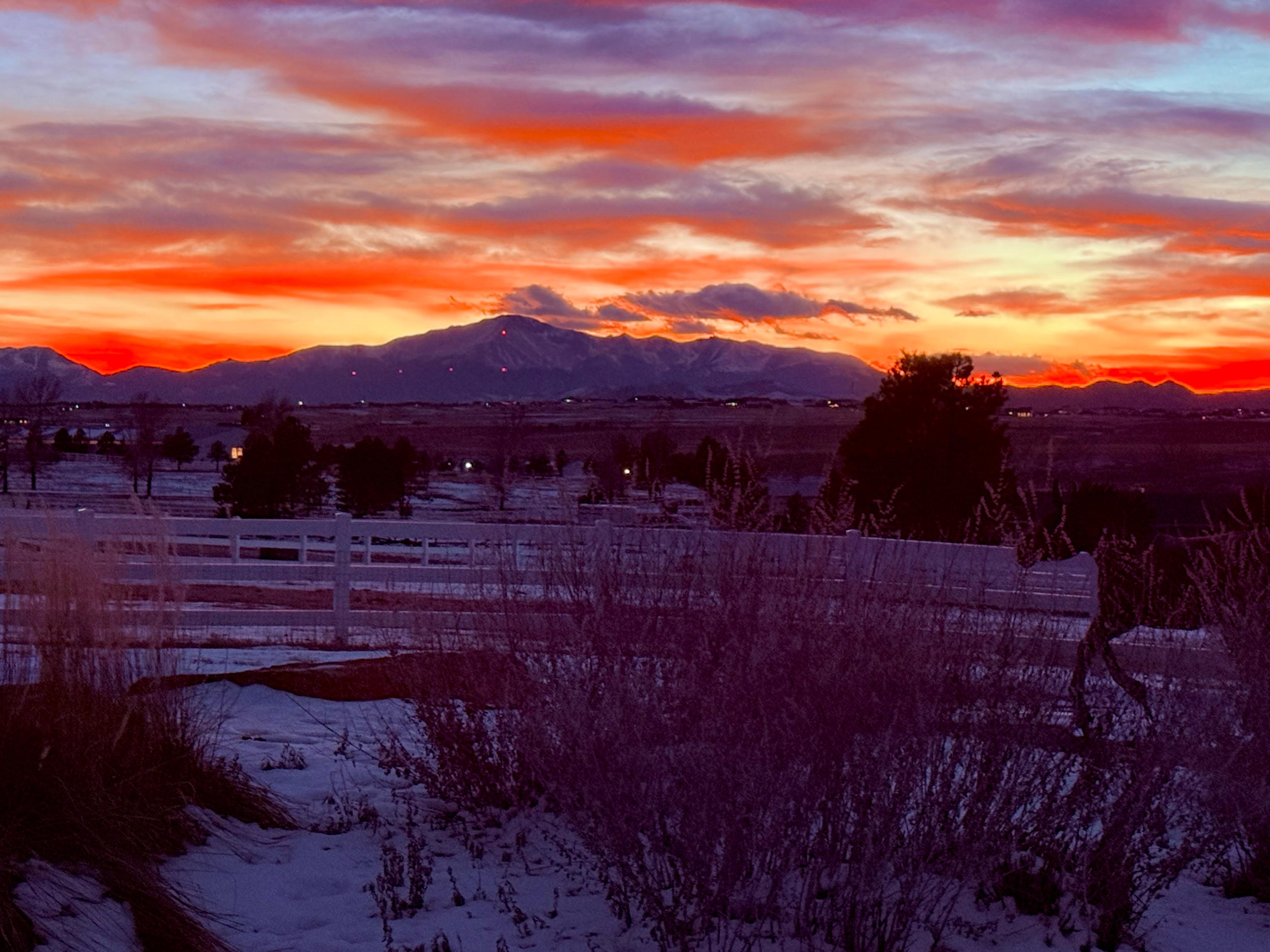 Sunset View from the back porch - Pikes Peak
