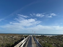Walking bridge to the beach