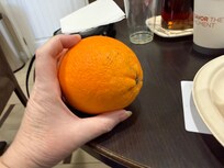 Massive orange offering for breakfast.