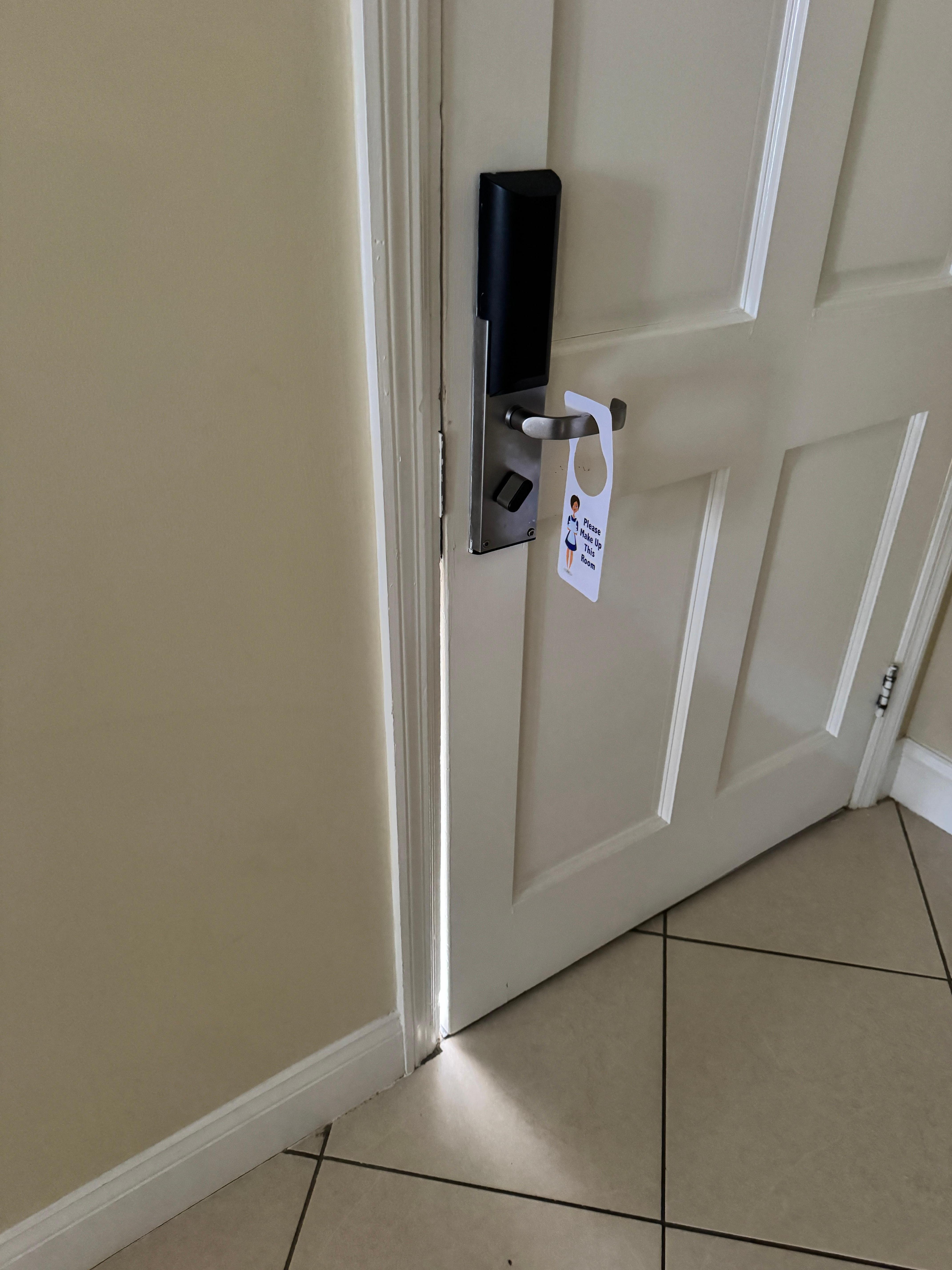 First room - gap in door when closed and locked let in mosquitoes