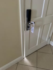 First room - gap in door when closed and locked let in mosquitoes