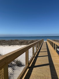 Boardwalk to beach.