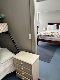 Bunk bed looking to queen bed in sleepout