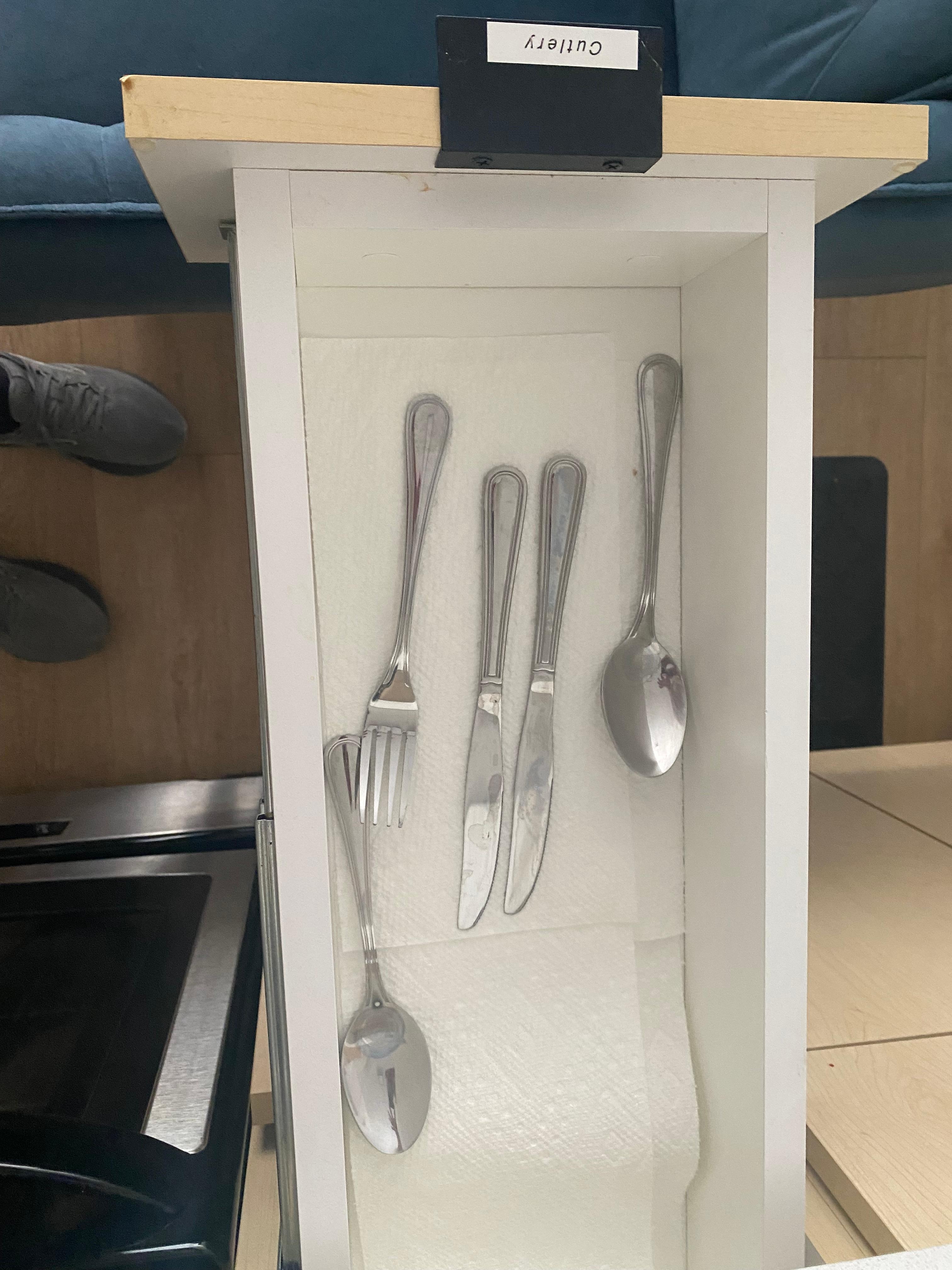 Utensils provided were sparse and dirty.