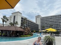 Pool area with adults only swim up bar